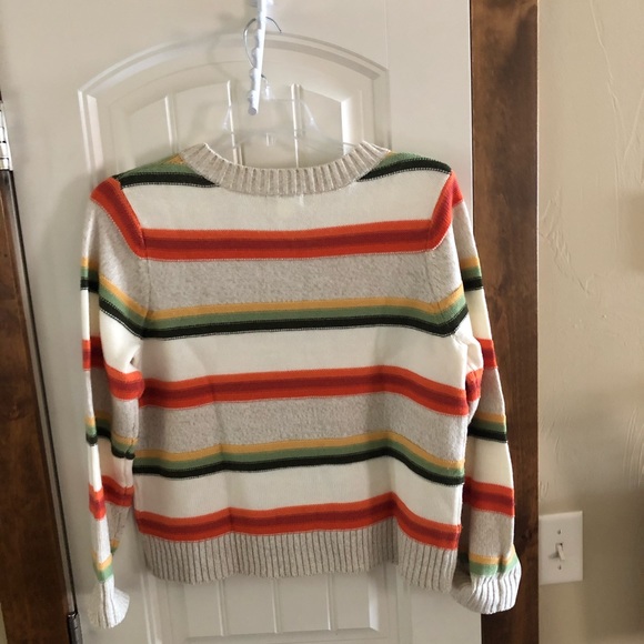 C&B Striped Cream/Bright Colors Cardigan -Sz. Lg. - Picture 3 of 6